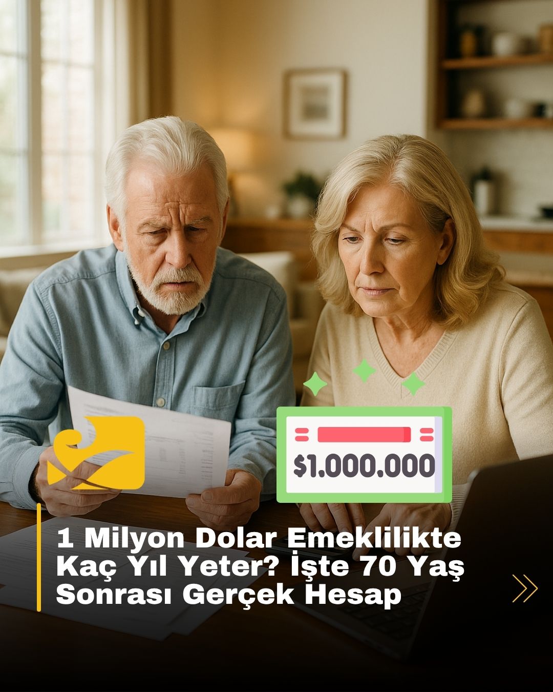 Emeklilikte 1 milyon doların nasıl harcanacağını planlayan yaşlı çift sahnesi