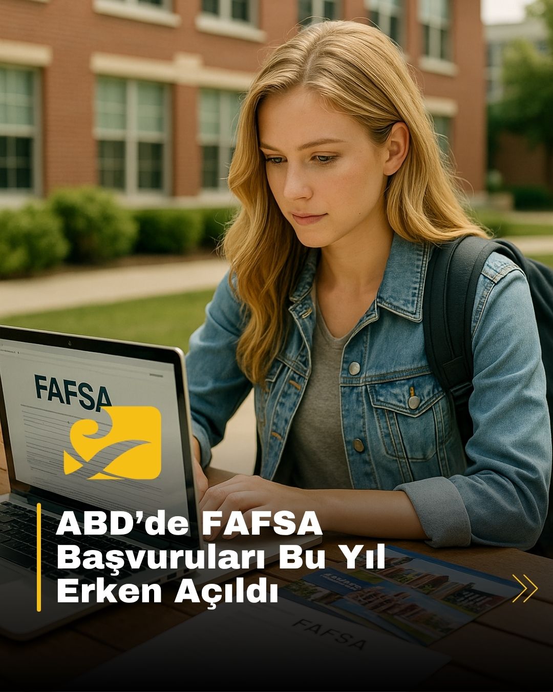 FAFSA başvurularını erken yapan Amerikalı lise öğrencilerini temsil eden bir sahne