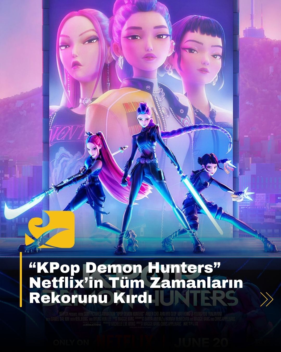 KPop Demon Hunters, 236 milyon izlenmeyle Netflix tarihinin en çok izlenen filmi oldu