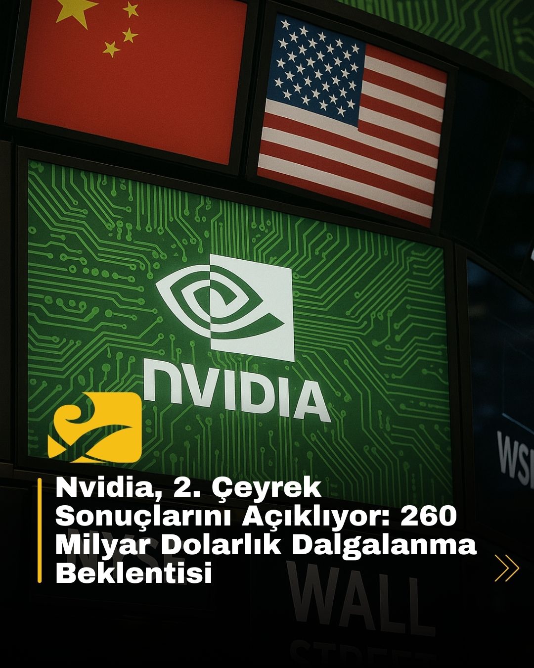 Nvidia’nın 2. çeyrek sonuçlarını açıklamaya hazırlandığını simgeleyen görsel