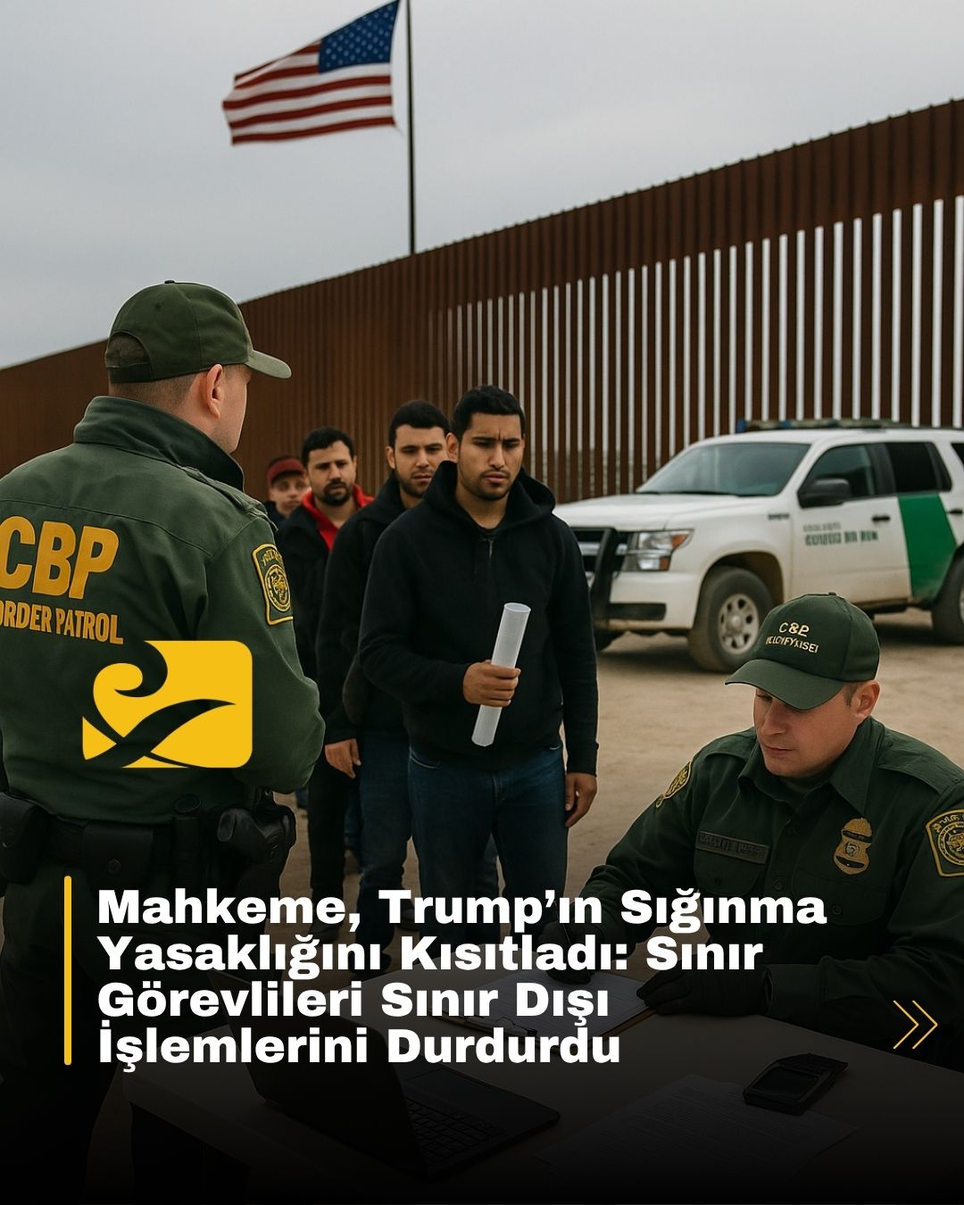 ABD sınırında göçmenleri işleme alan CBP görevlileri