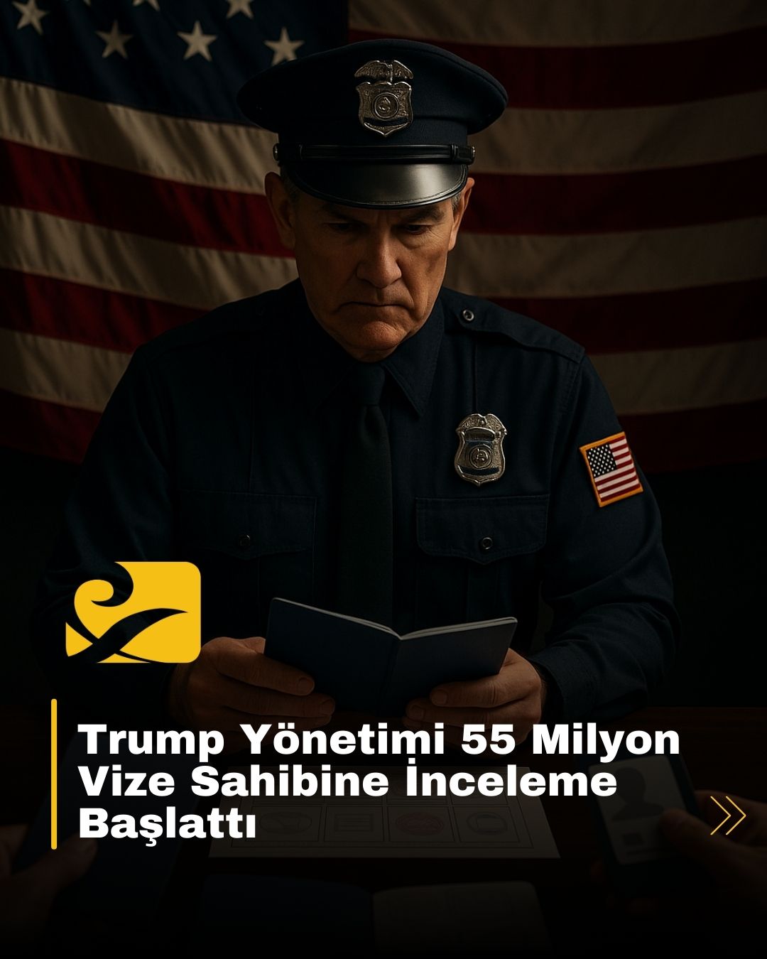 ABD’de vize belgeleriyle pasaport kontrolü yapan göçmen memuru