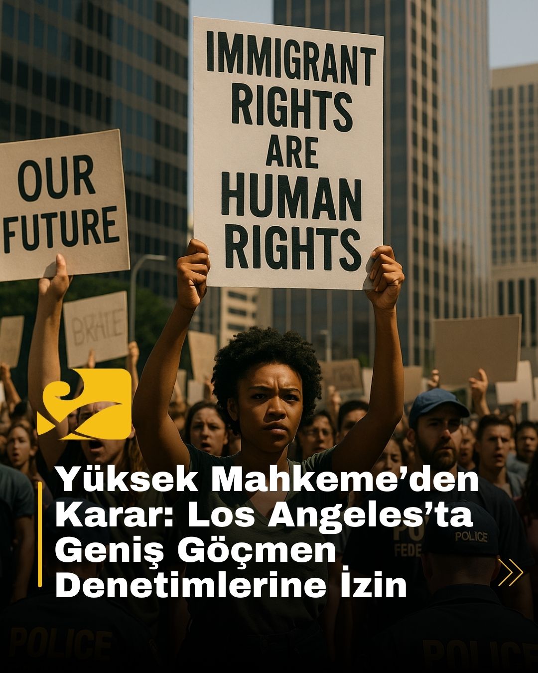 Los Angeles’ta Yüksek Mahkeme kararı sonrası göçmen operasyonlarına tepki gösteren kalabalık