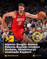 Alperen Şengün Sezona Rekorla Başladı: Houston Rockets, Oklahoma’ya Uzatmada Kaybetti Houston Rockets’ın Oklahoma City Thunder karşısında çifte uzatmada kaybettiği açılış maçında Alperen Şengün, 39 sayı, 11 ribaund ve 7 asistlik tarihi bir performansla NBA sezonuna rekorla başladı.